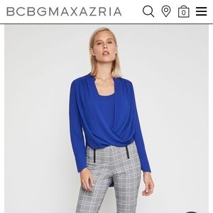 BCBG Maxazria Jaclyn Draped-Front Blouse
